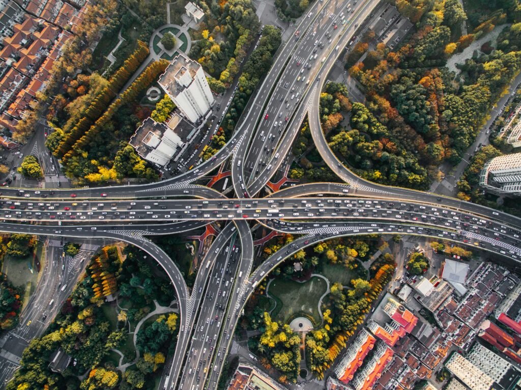 Highway Interchange Aerial View